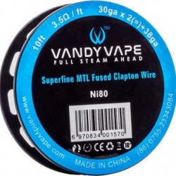 SUPERFINE MTL FUSED CLAPTON WIRE NI 80 30GAX2 + 38GA VANDY VAPE