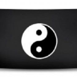 Vape Band Black Ying-Yang Logo 22 to 26mm 